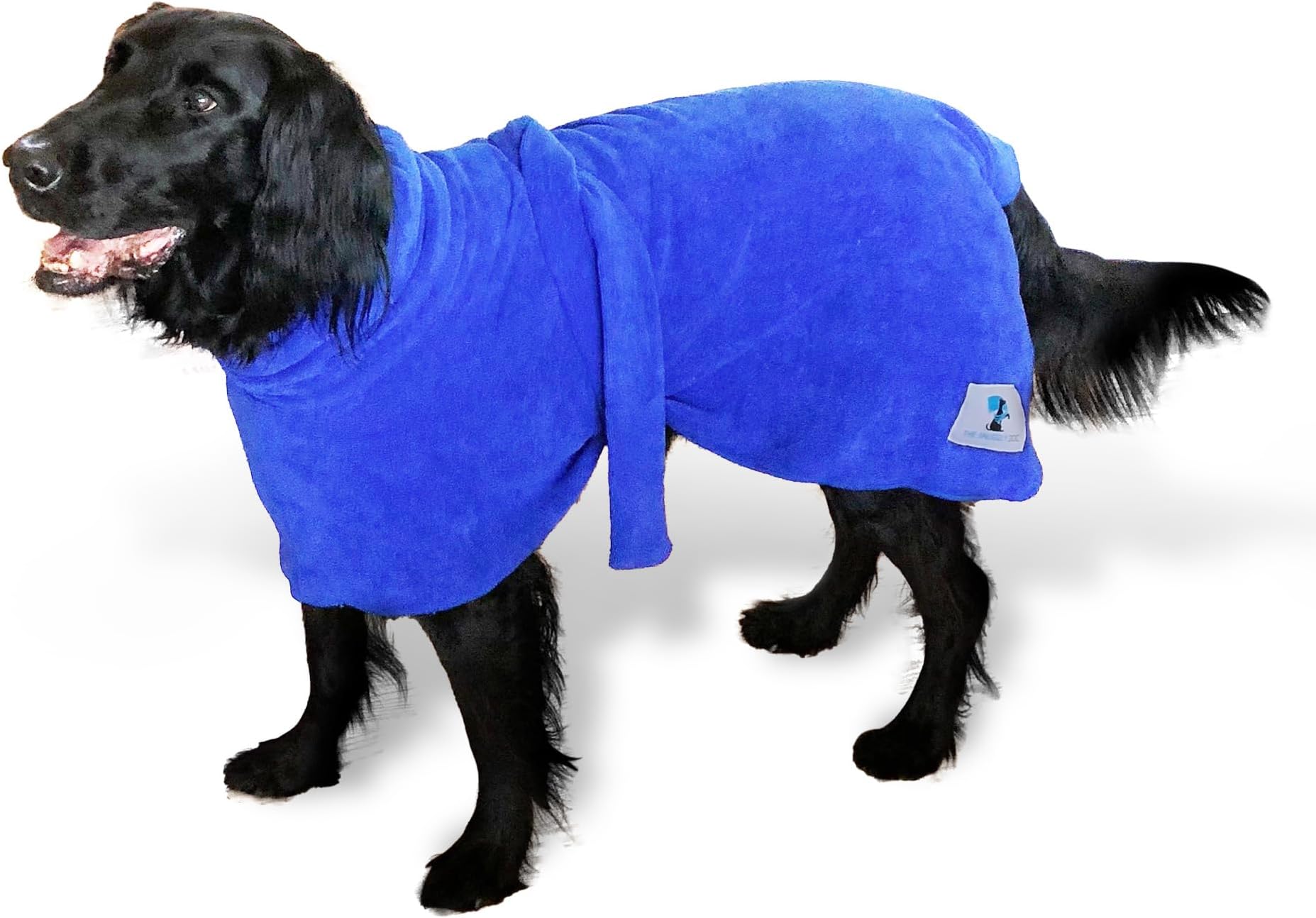 -Dog Towel, Quick-Drying Microfiber Dog Bathrobe Towel for After a Bath or Any Wet Dog Moment. Wrap Them up in Our Soft Dog Robe Towel to Keep Them Warm & Comfy Until Dry. Blue, Large