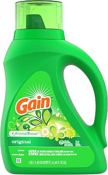 Gain + Aroma Boost Laundry Detergent Liquid Soap, Original, 32 Loads 46 Fl Oz