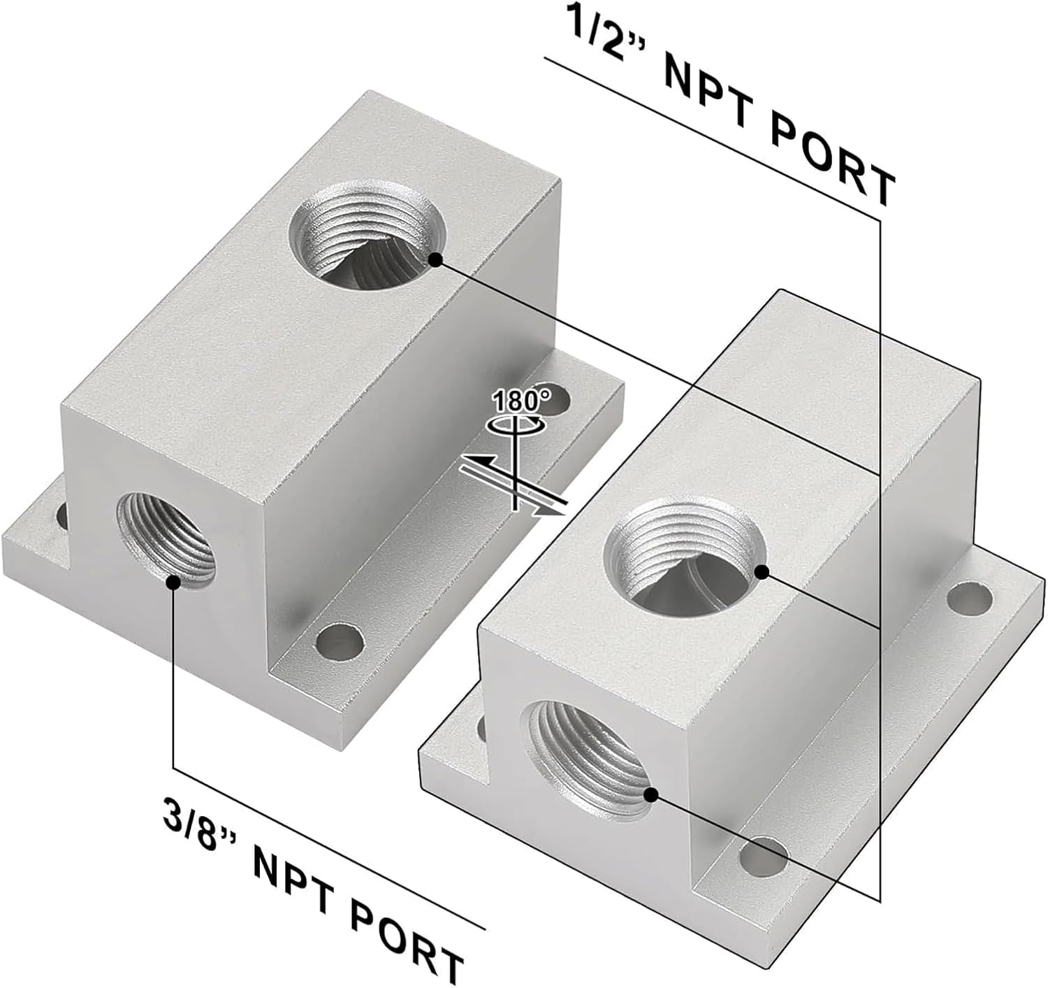 4 Packs Air Compressor Outlet Kit 3/4 Inch for Rapid Air System, Compressed Air Outlet Kit for Shop Air Line Kit, Fittings for Compressed Air Piping System with 1/2 Inch NPT Outlet Port