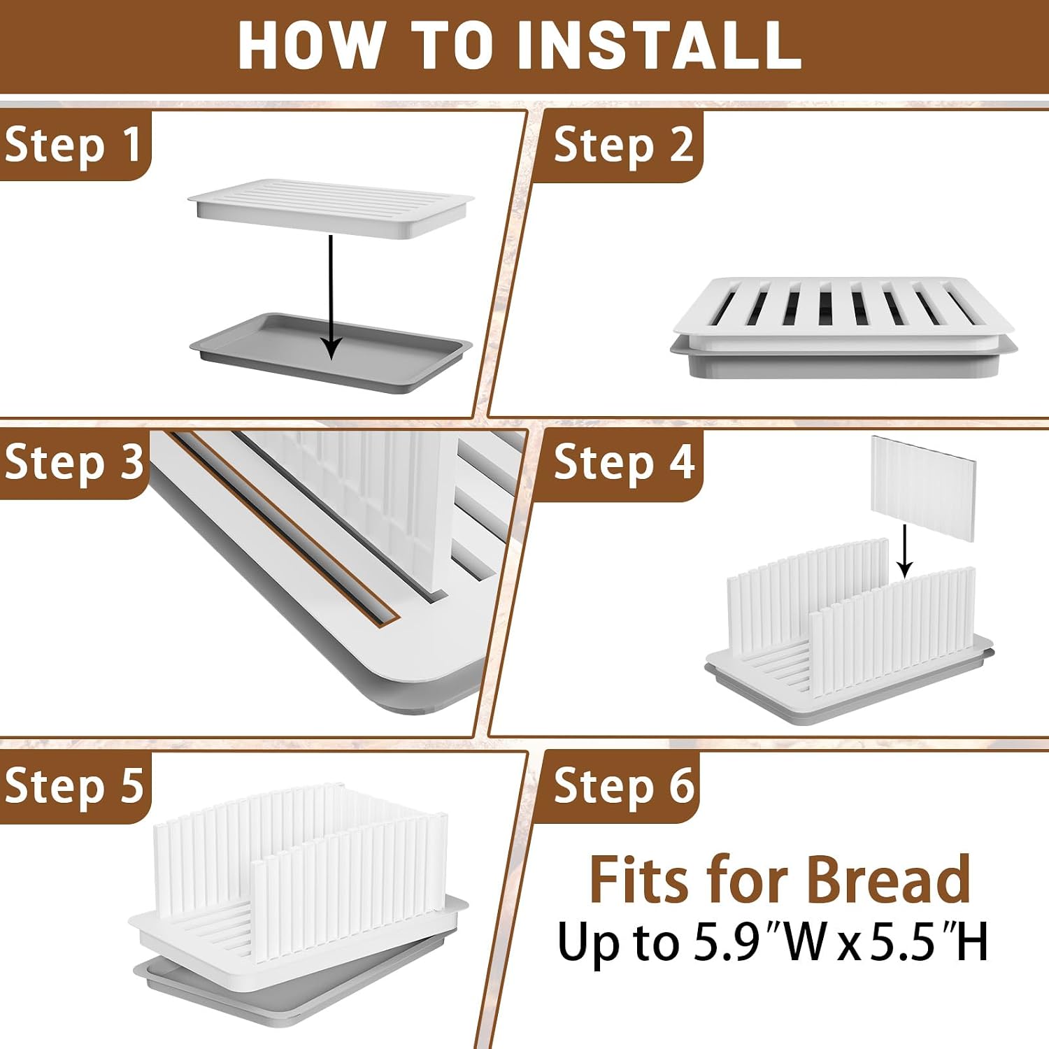 Bread Slicer for Homemade Bread, Bread Slicing Guide with Adjustable Width and Crumb Tray, Foldable Bread Cutter for Homemade Bread, Bagels, Cakes, Sandwich