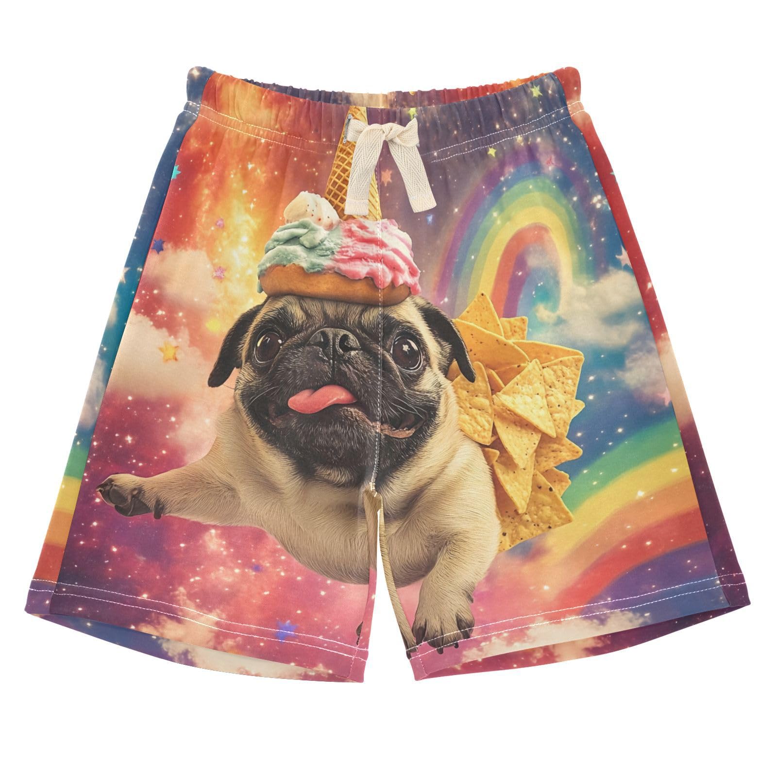 UMIRIKO Funny Pug Ice Cream Cone Unisex Baby Toddler Cotton Shorts with Drawstring 2T 202c0755