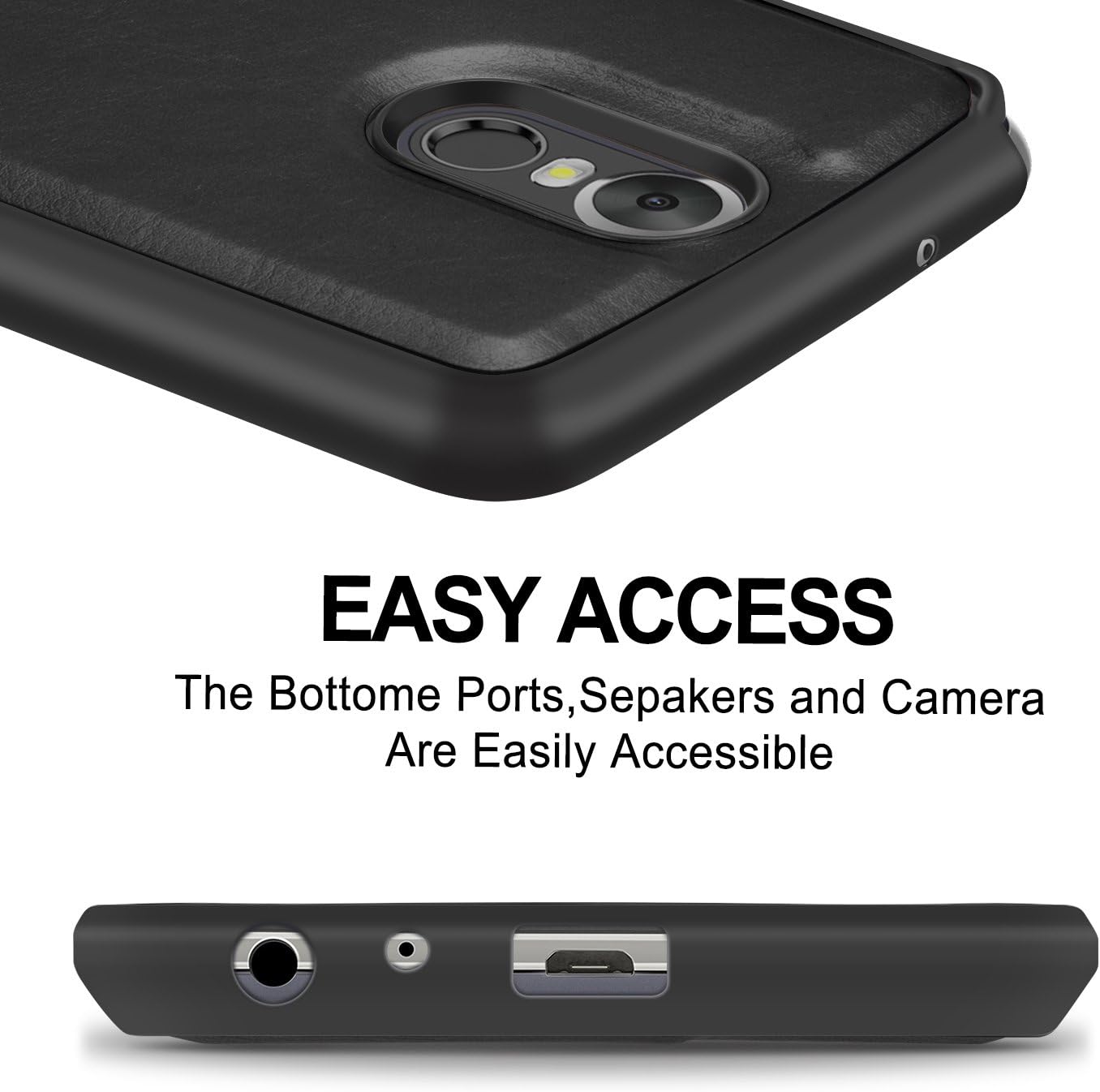 TILL for LG Stylus 3 / Stylo 3 Plus Case, TILL LG Stylus 3 / Stylo 3 [PU Leather] Flip Wallet Case [Cash & Card Slot Holder] [Kickstand] Detachable Magnetic Folio Protective Case Cover [Black]