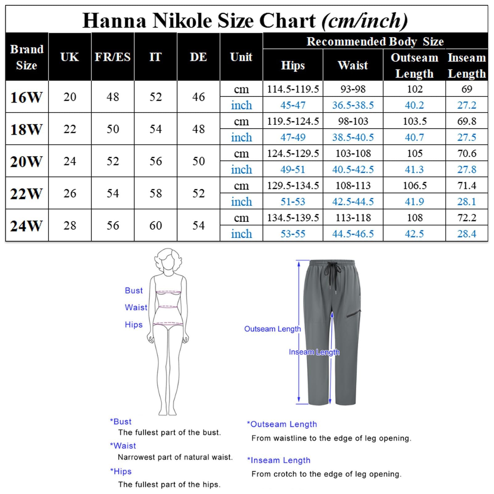 Hanna Nikole Pantalon Cargo Extensible pour Femme avec Poches zippées imperméables