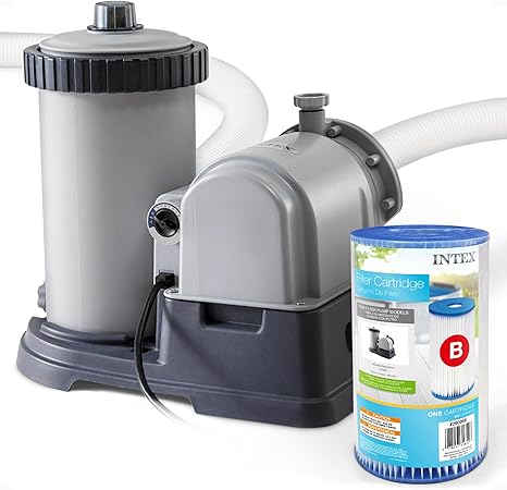 Intex 2500 GPH Swimming Pool Filter Pump with Built-In Timer and Easy-Set Type B Filters For Above Ground Pools Replacement Cartridge