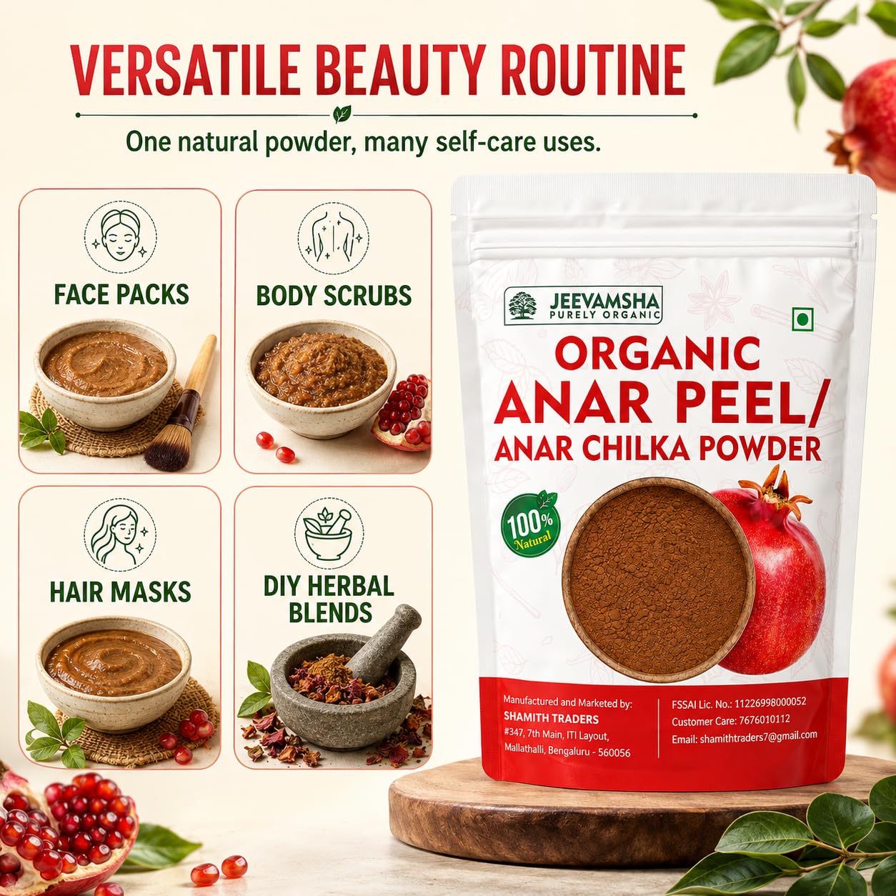 Anar Peel Powder 250g Pomegranate Peel | Organic Natural Antioxidant & Digestive Support | Ayurvedic Herbal Powder | Pure & Chemical-Free | — Amazon image 3