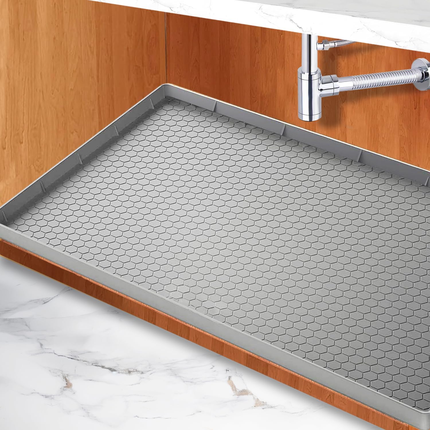 Under Sink Mats for Kitchen Waterproof, 28" x 22" Under
