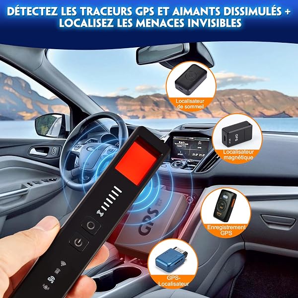 Diseleri 5 in 1 Hidden Camera Detector - Micro Spy Detector, GPS Microphone Detector, Wireless RF Detector, 6 Sensitivity Levels, Security Alarm for Home, Office, Hotel - 4