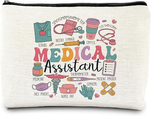FWSFD Medical Assistant Gifts Makeup Bag, Nurse Appreciation Gifts Cosmetic Bags