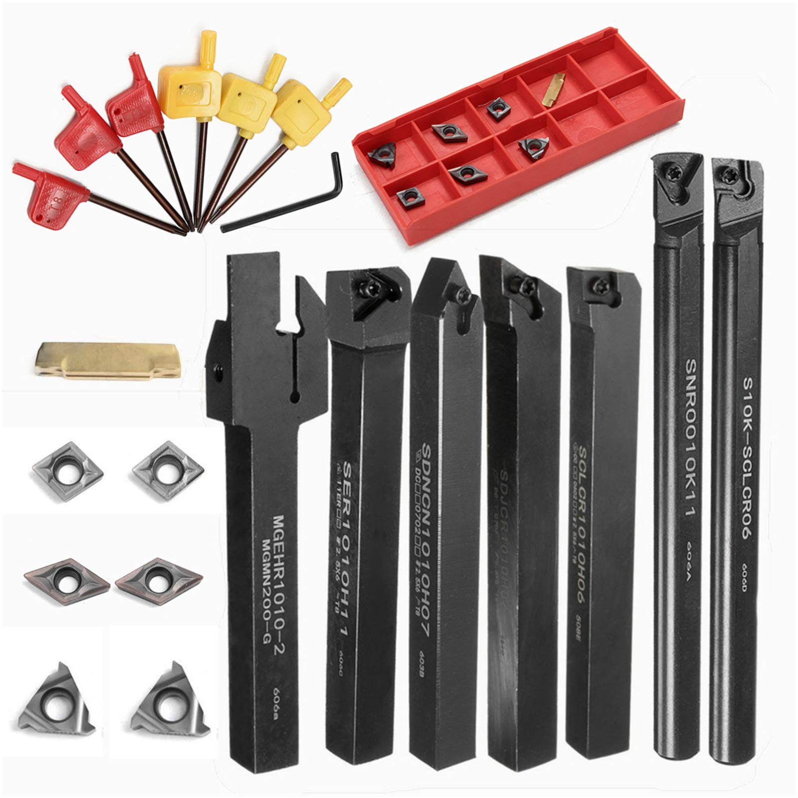 Buy 21Pcs Lathe Turning Tools Set, Boring Bar Holder Lathe Tool Set