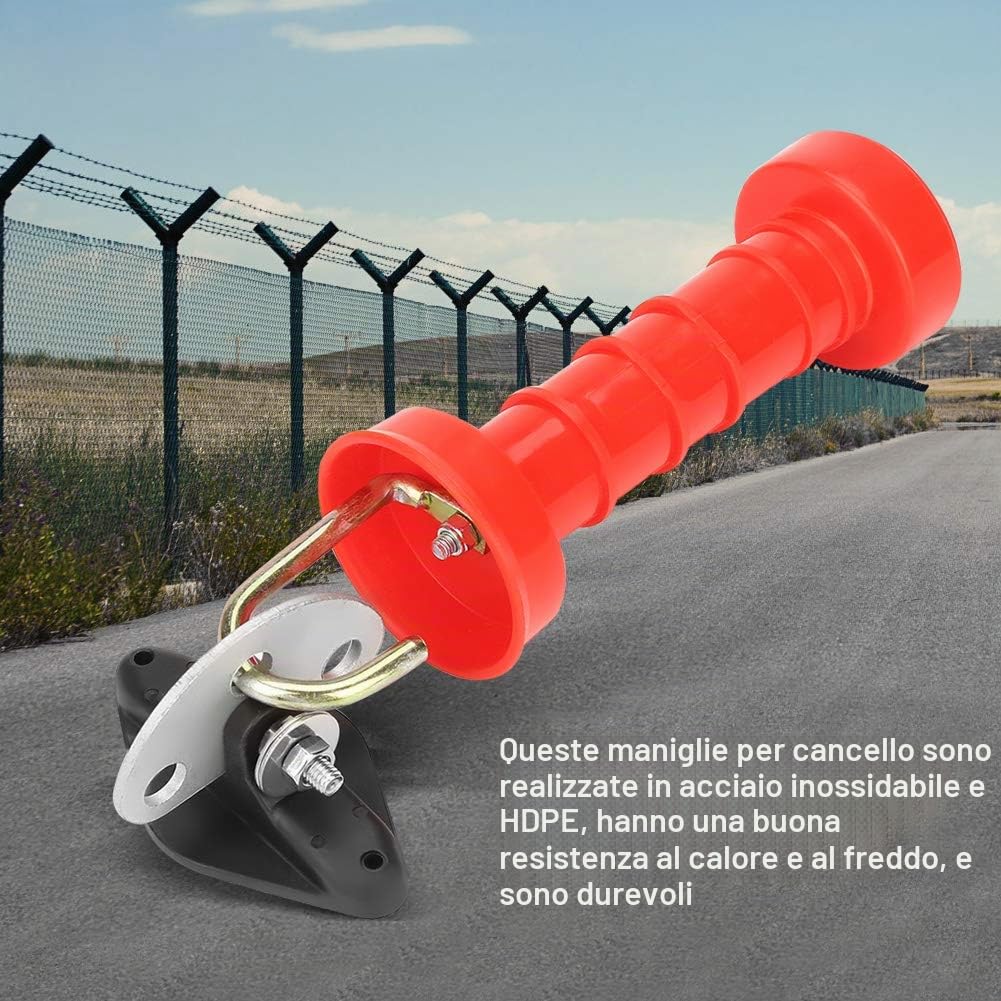 10 Maniglie per Cancelli a Molla Isolate Maniglia per Cancello per Recinzione Elettrica con 10 Isolanti Comoda Stalla per Recinto Elettrico