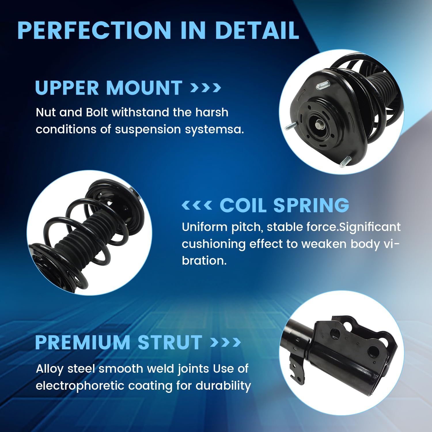 2PCS Front Struts Complete Assembly w/Coil Spring Shock Absorber Compatible with Toyota Corolla 2003 2004 2005 2006 2007 2008, Suspension Struts Replace 172114 172115 Left & Right