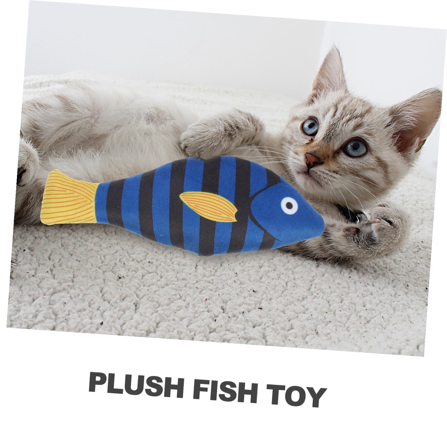 Mobestech Jouet pour Chaton en Peluche Forme Poisson Sachet d'herbe à Chat Naturelle, Léger et Interactif pour Usage Intérieur Réduisant la Solitude