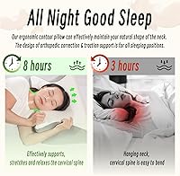 Vista 6 de Almohada cervical para aliviar el dolor de cuello, almohada ortopédica ergonómica de contorno para el dolor y apoyo del hombro, acogedora almohada