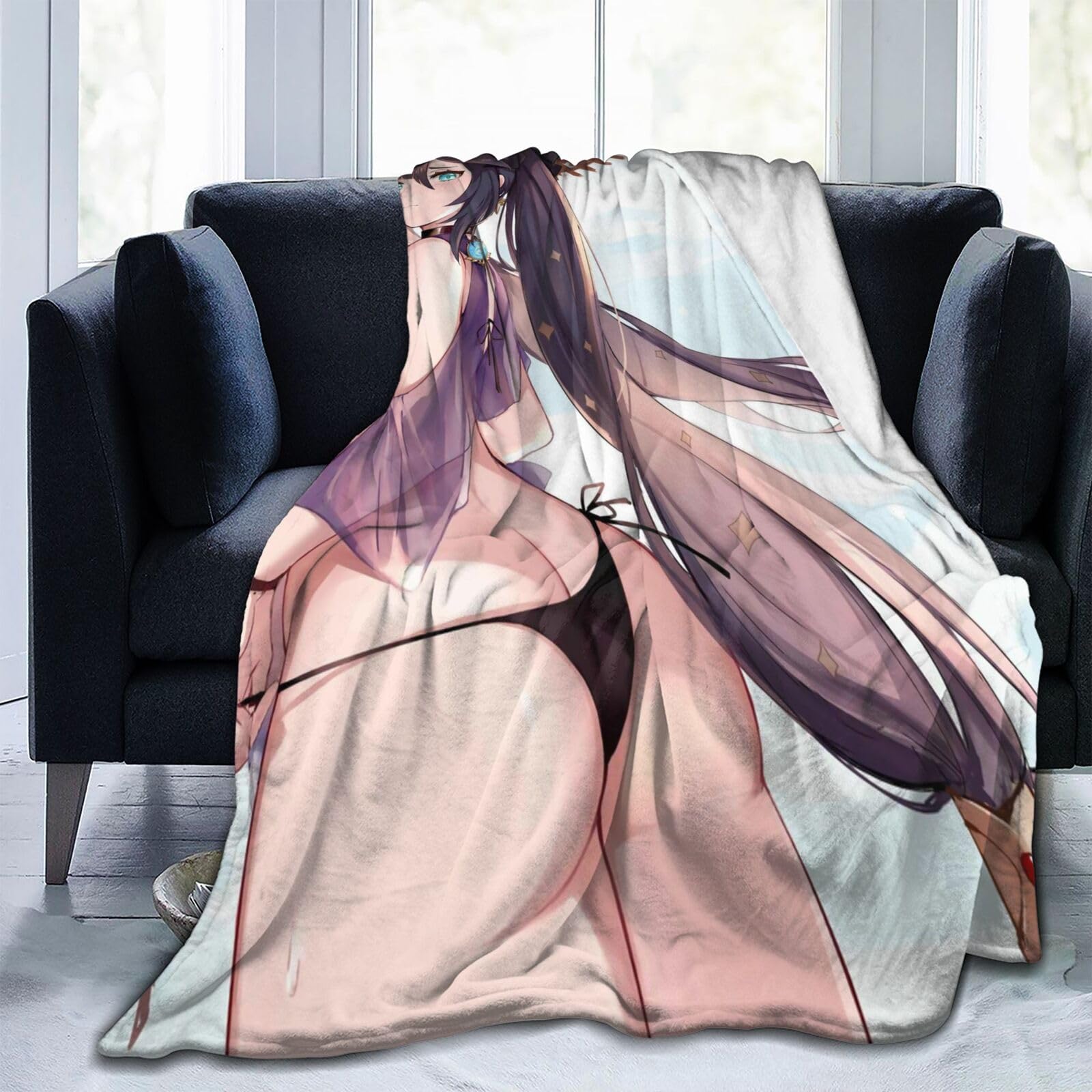 Amazon｜ブランケット 毛布 セクシー アニメキャラ柄 げんしん モナ海