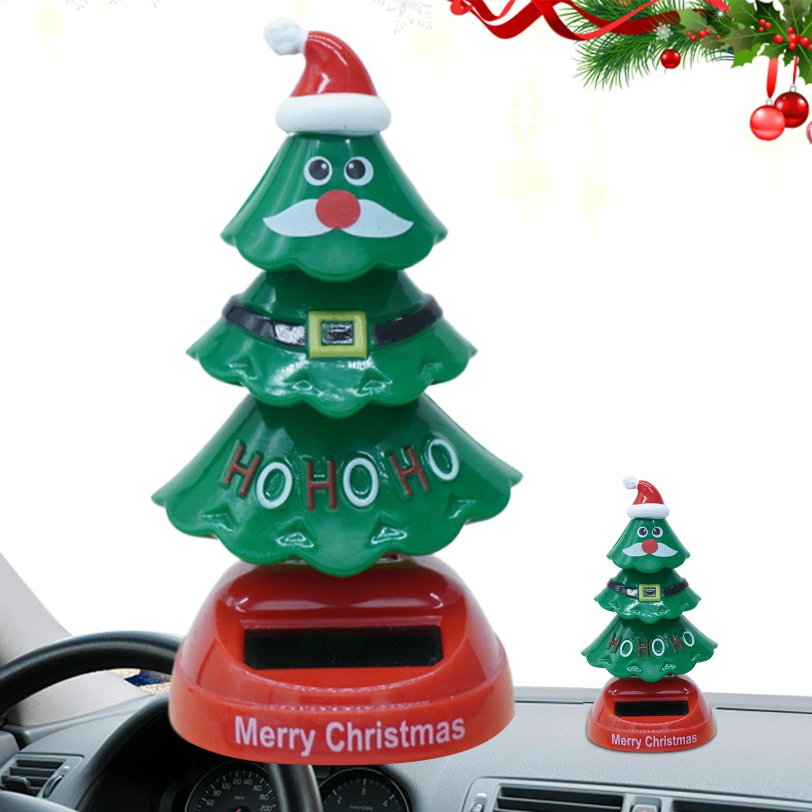 Christmas Solar Dancing Toy | Solar Dancing Christmas Tree | Solar Car Dashboard Toys | Christmas Tree Solar Dancing Figurines | Novelty Christmas Tree Decoration for Desk, Windowsill, Car Dashboard