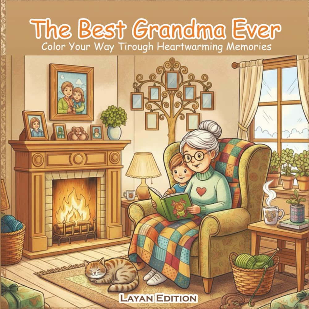 The Best Grandma Ever: Heartwarming Coloring Book for kids | 48 Relaxing Pages of Sweet Moments With Grandma, Baking, Gardening, and Timeless Joy | 8.5x8.5 Inches