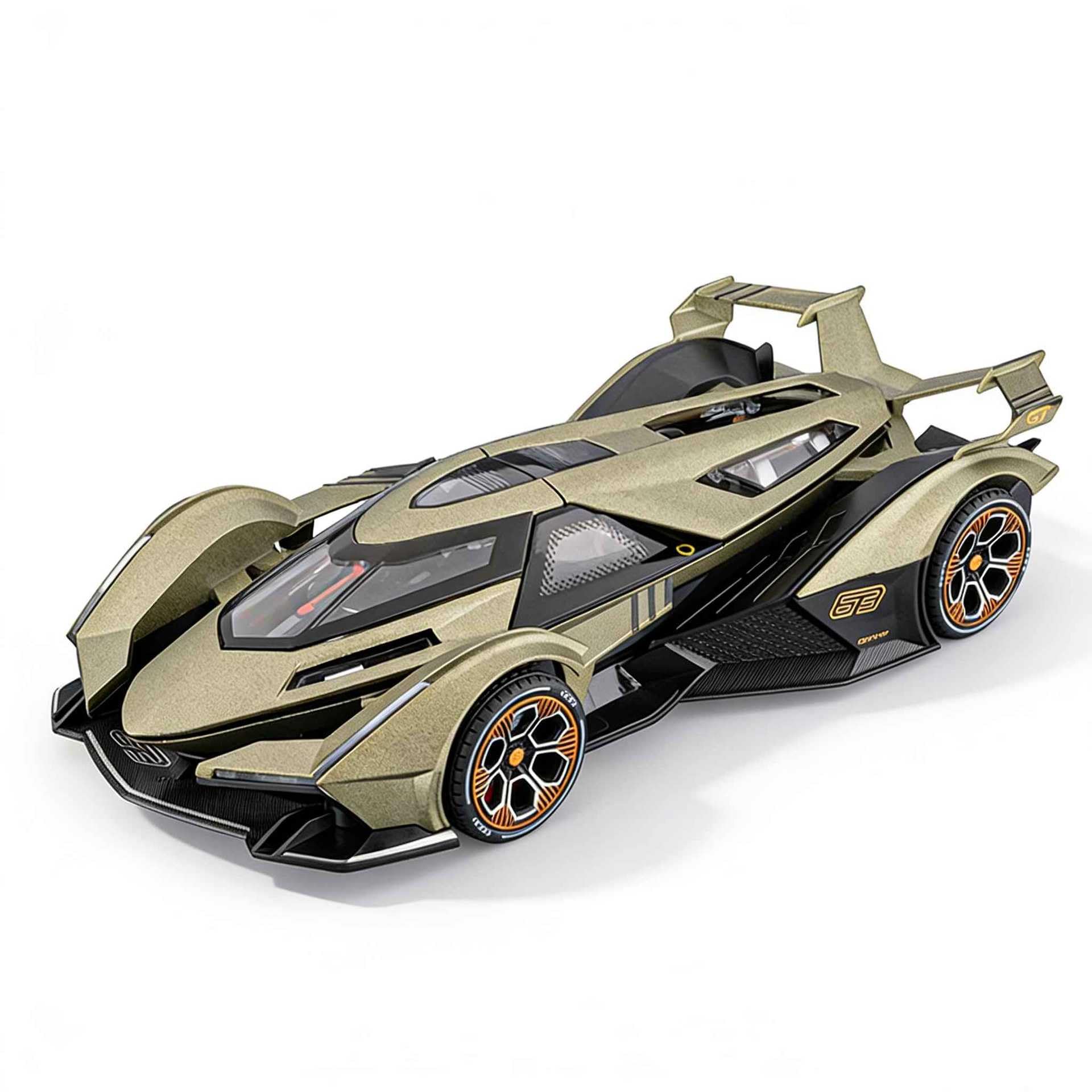 imtfzct 1/24 Lamborghini V12 Vision GT Diecast Toy Car, Pull Back with Light & Sound, Collectible Sports Car for Kids & Adults，Green