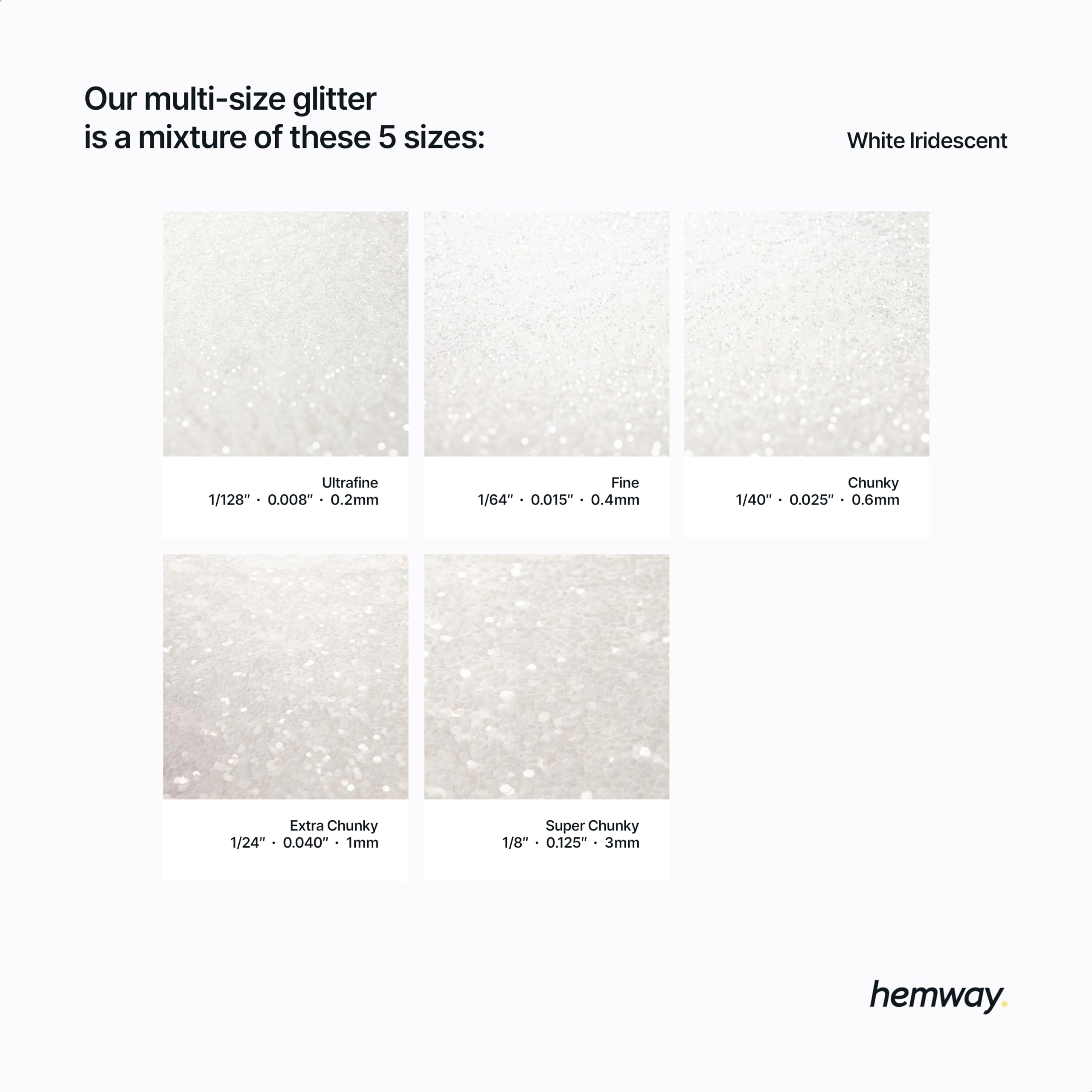 Hemway White Iridescent Glitter Shaker - Image 3