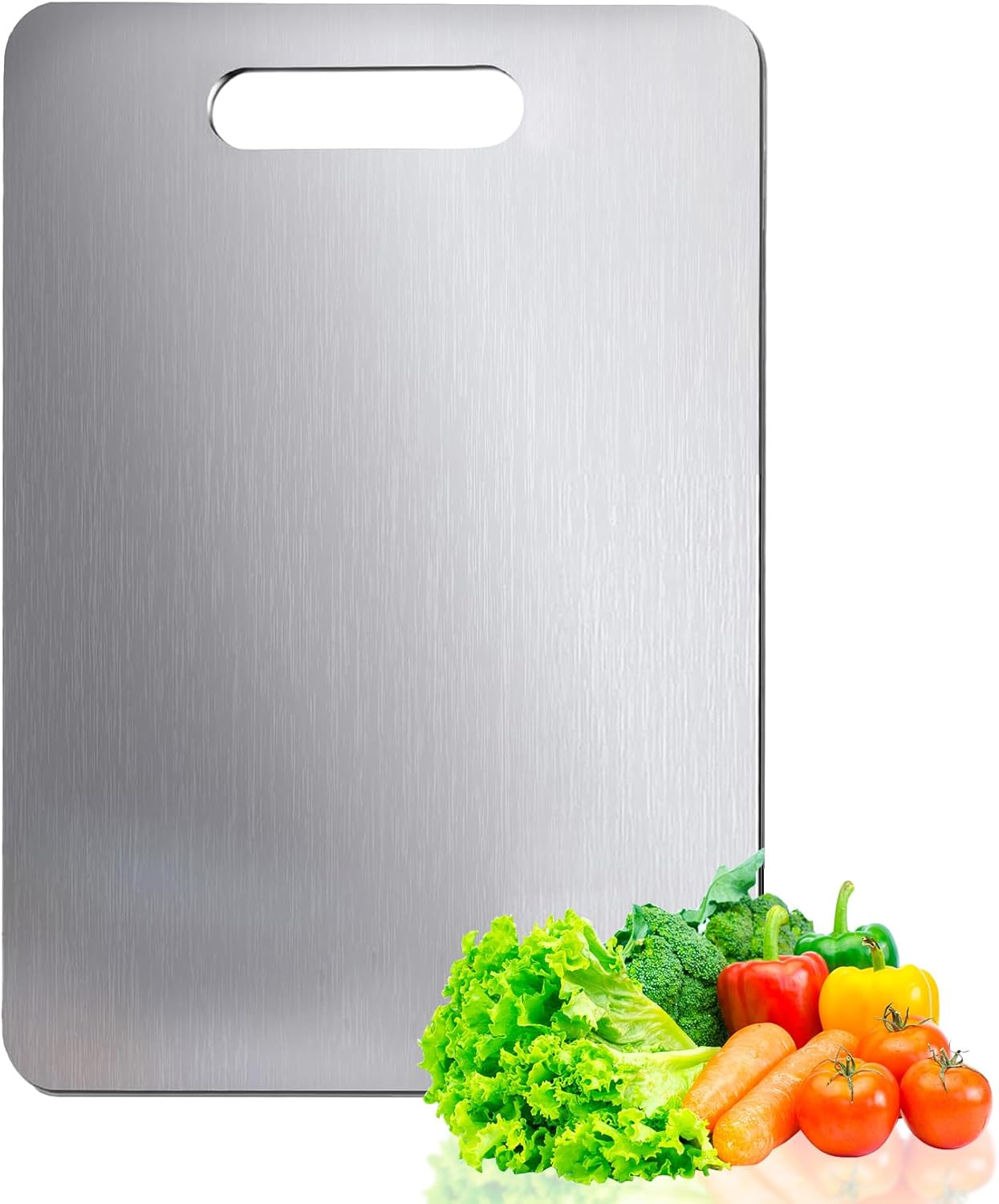 Titanium Cutting Board, 17.6X12 IN Pure Titanium Cutting Boards for Kitchen, Cutting Boards Non Toxic, Double-Sided Food-Grade, Easy to Clean, Dishwasher Safe, for Meats, Fruits and Vegetables