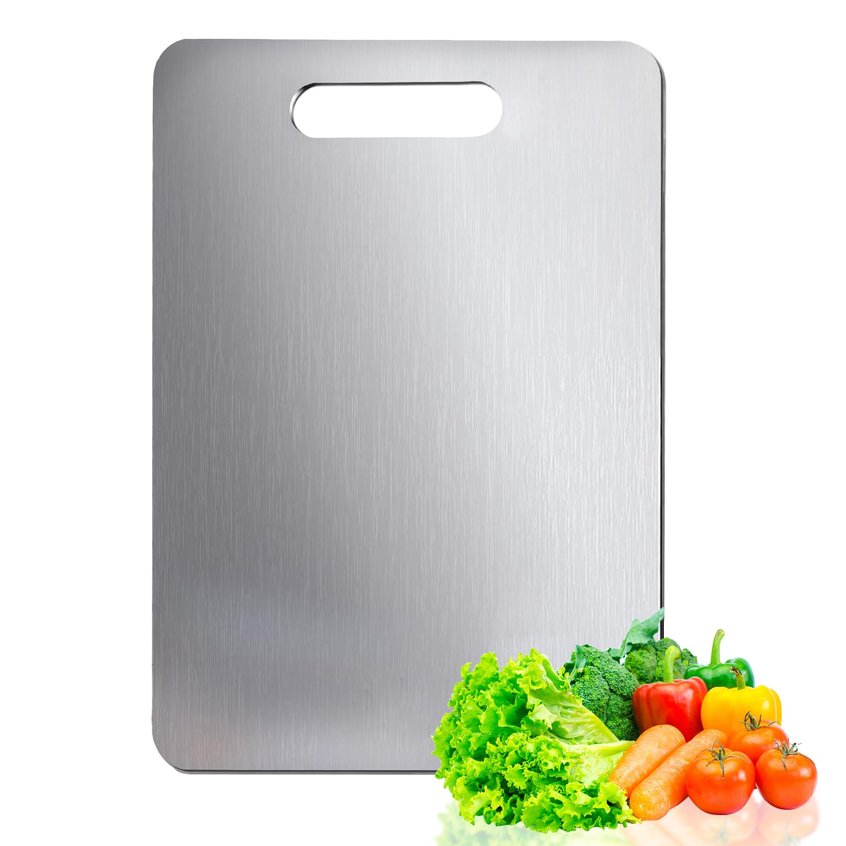 Titanium Cutting Board, 17.6X12 IN Pure Titanium Cutting Boards for Kitchen, Cutting Boards Non Toxic, Double-Sided Food-Grade, Easy to Clean, Dishwasher Safe, for Meats, Fruits and Vegetables