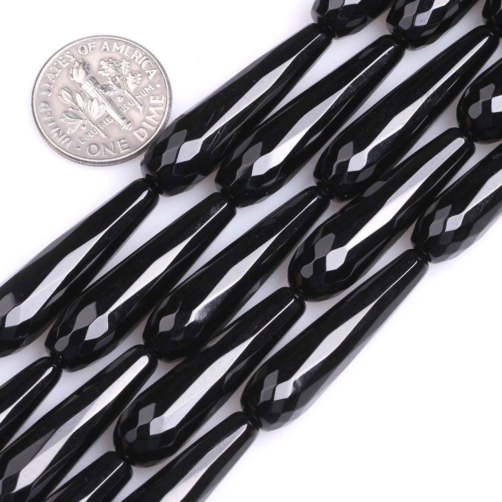 Perles agate noire pour fabrication de sautoirs et colliers bohèmes fait main