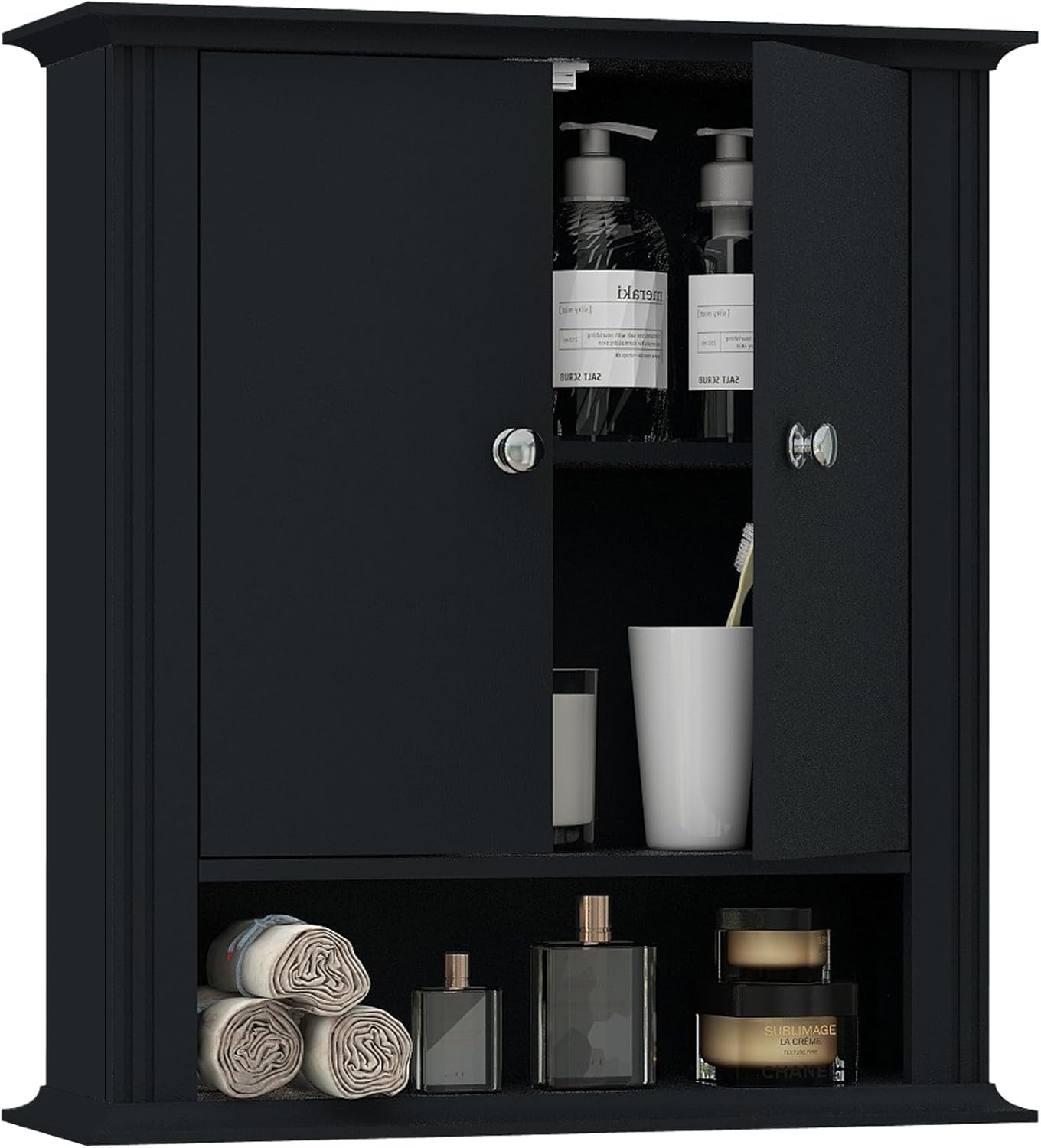 UYIHOME Wall Mounted Bathroom Medicine with 2 Doors, Hanging Bathroom Wall Over