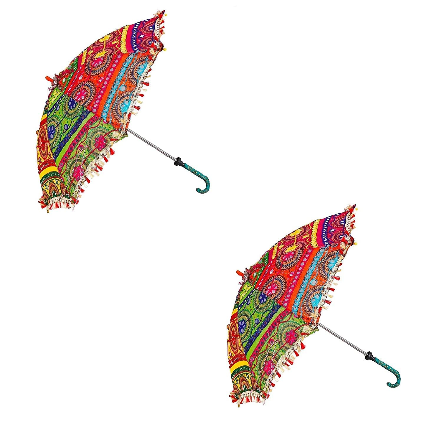 SVDKSVDK Pack of 2 Colorful Rajasthani Umbrella Design for Photo Shoot, Celebration, Party, Events Party Decoration,and Home Decor