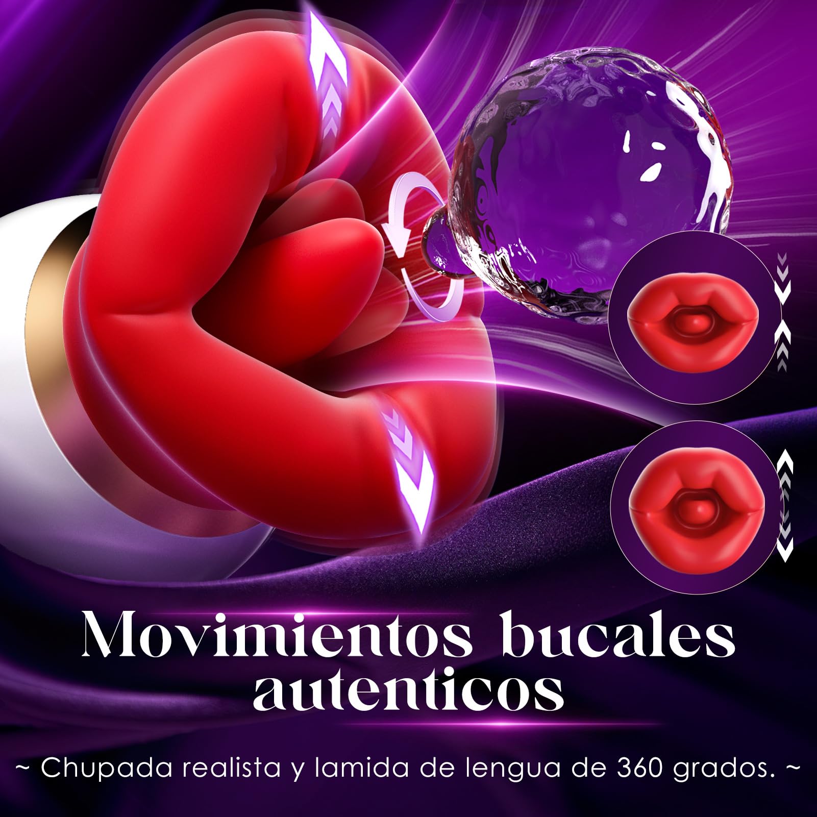 Vibradorador Mujer Juguetes Eróticos con APP, Succionador de Clítoris Femenino Vibrador con 3 modos de succión 10 lamidos de lengua, Juguetes Sexuales Giratorio 360° Vibradores Consoladores