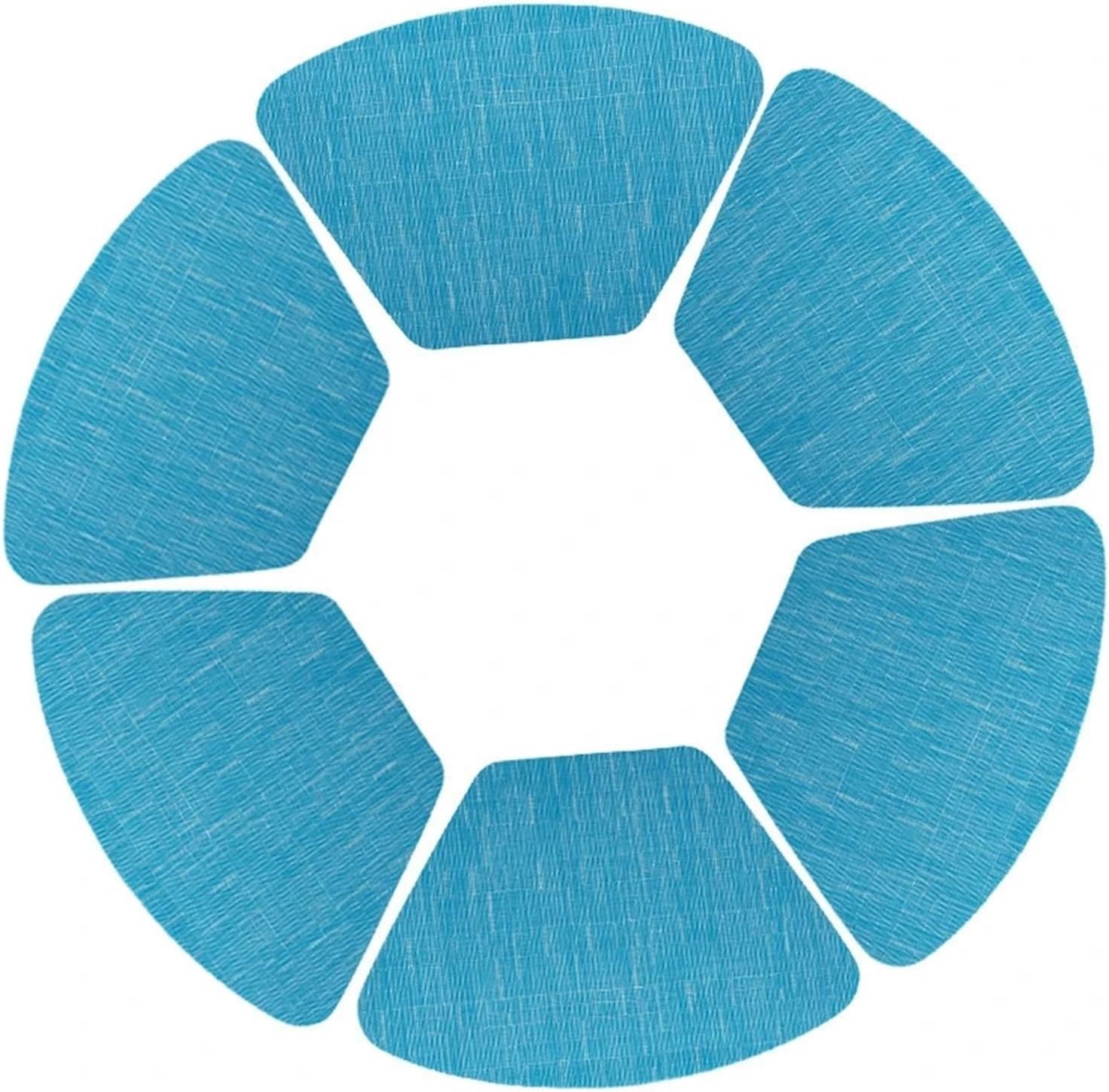 Round Table Placemats Wedge PVC Placemats Heat Outdoor Indoor Table Mats Cafe Pad Food Mat Салфетки Orange(BM Light Blue,30x45cm 4pcs)