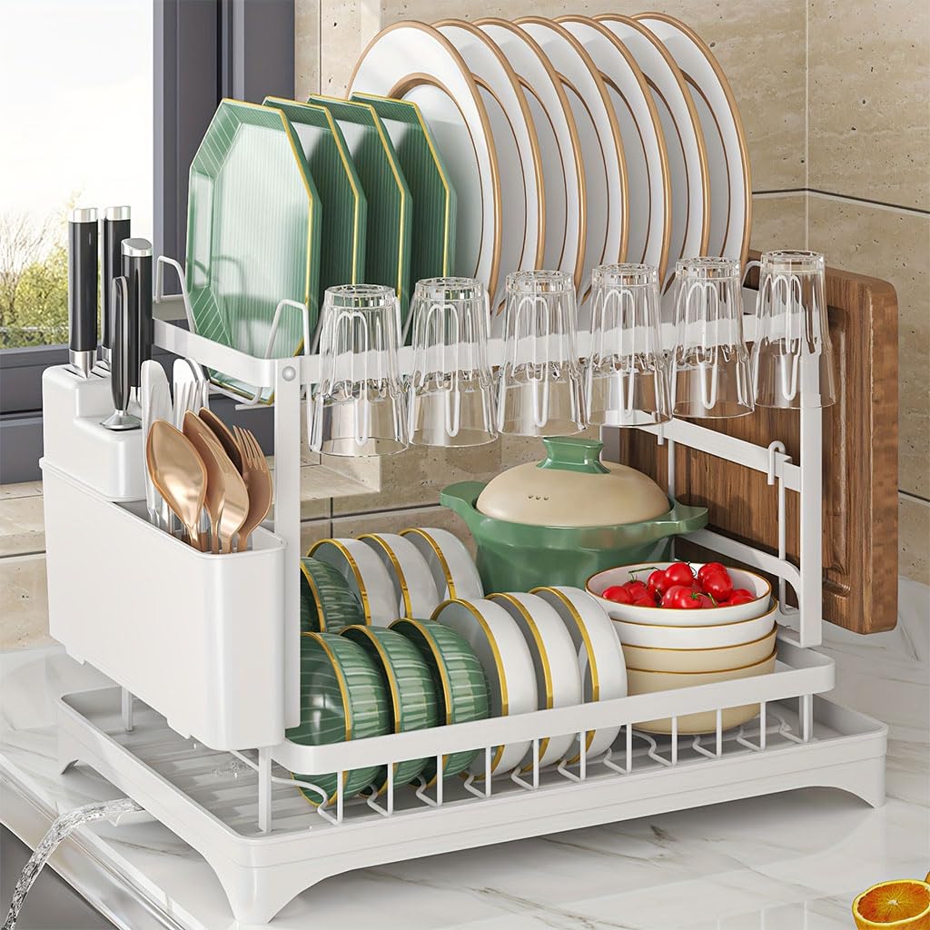 Supvox® Dish Drying Rack Kitchen Organizer Countertop Double Layer Dish Drain Rack Kitchen Organizer Cup Drying Rack Kitchen Carbon Steel Plates Drying Rack Large Dish Drainer Kitchen Organizer (B0DCBBMC7C) Amazon Price History, Amazon Price Tracker