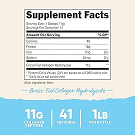 Nutricost Pure Collagen Hydrolysate (Bovine) Powder (2 Pack) - Grass Fed Bovine Collagen, 1LB Per Bottle