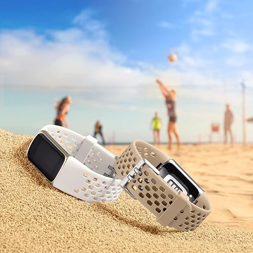 Miniatura 7 de Getino Compatible con Fitbit Charge 5 bandasCharge 6 bandas mujeres hombres, correa deportiva de repuesto suave transpirable correas ajustables para