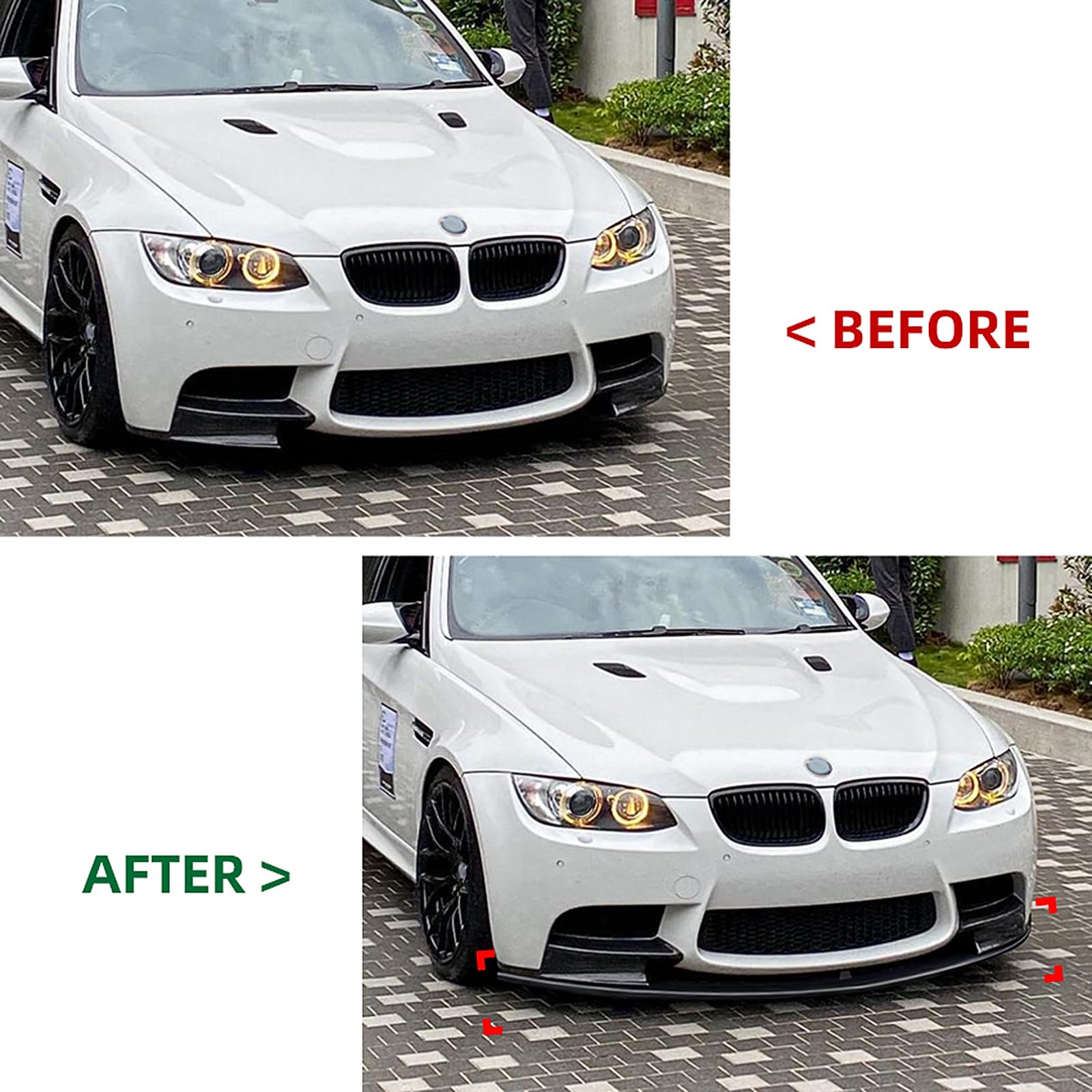 Becquet Pare-Chocs Avant Noir Brillant Pour BMW E90 E92 E93 M3 (2007-2012) - Améliore L'Aérodynamique