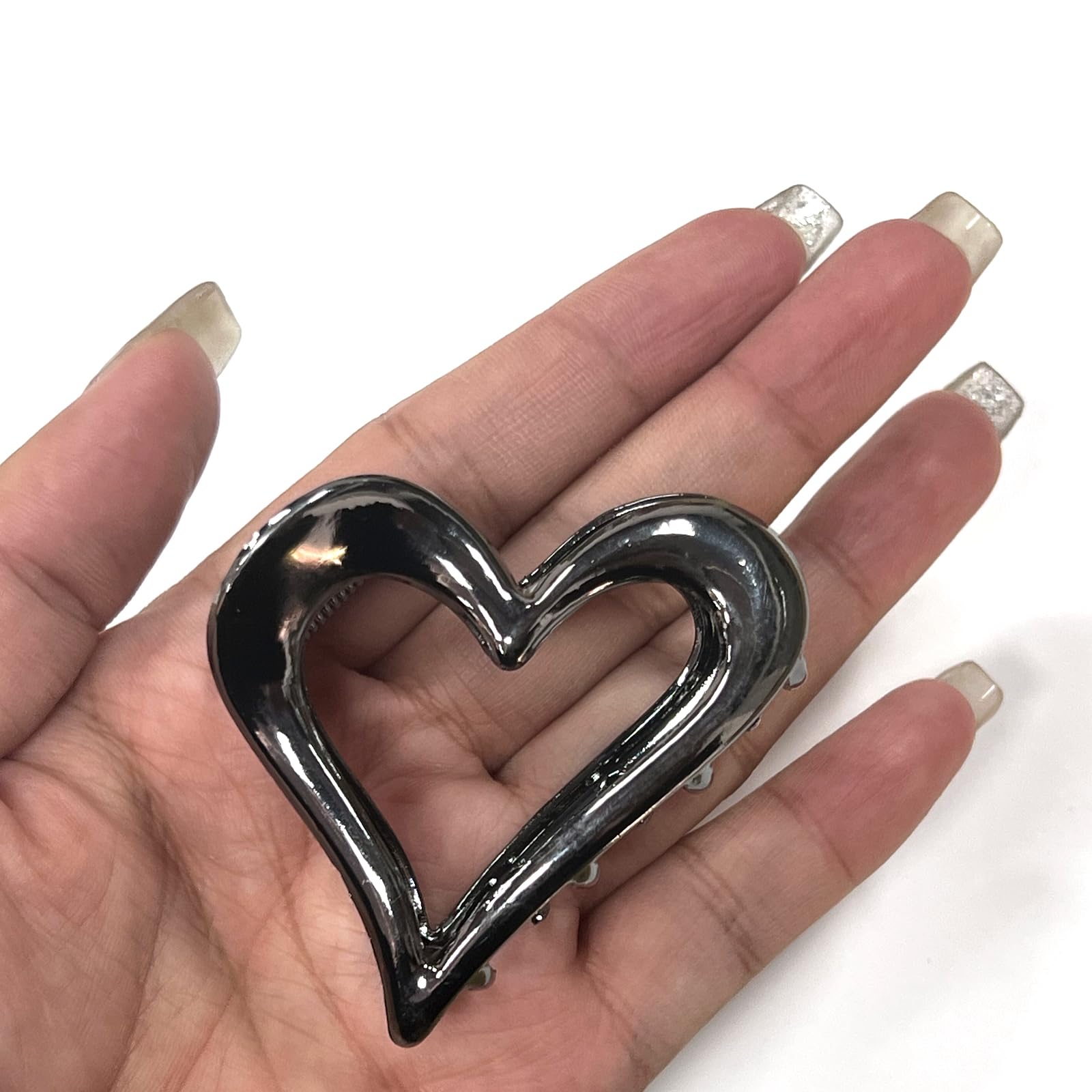 Amazon.com : Valentine's Day Hair Clip Heart Hair Claw Clips Metal