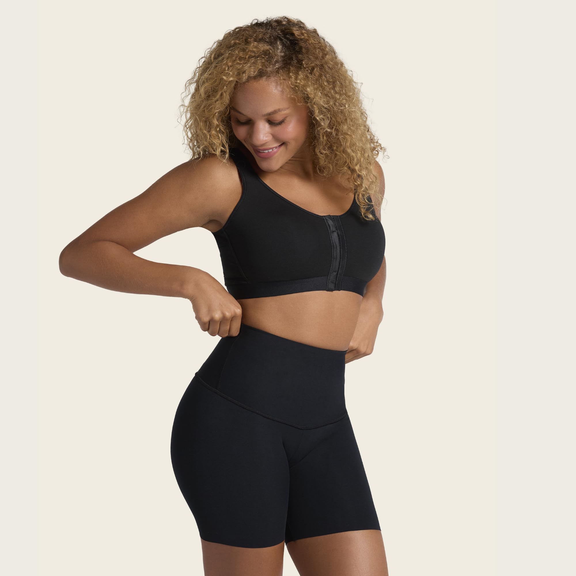 Leonisa Kurze high Waist Radlerhose/Radlershorts für Damen - Kurze Leggings