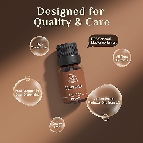 Miniatura 8 de ASAKUKI Juego de aceites esenciales  6 aceites aromáticos unisex inspirados en colonia para difusores  Aromas elegantes, limpios y seguros amados