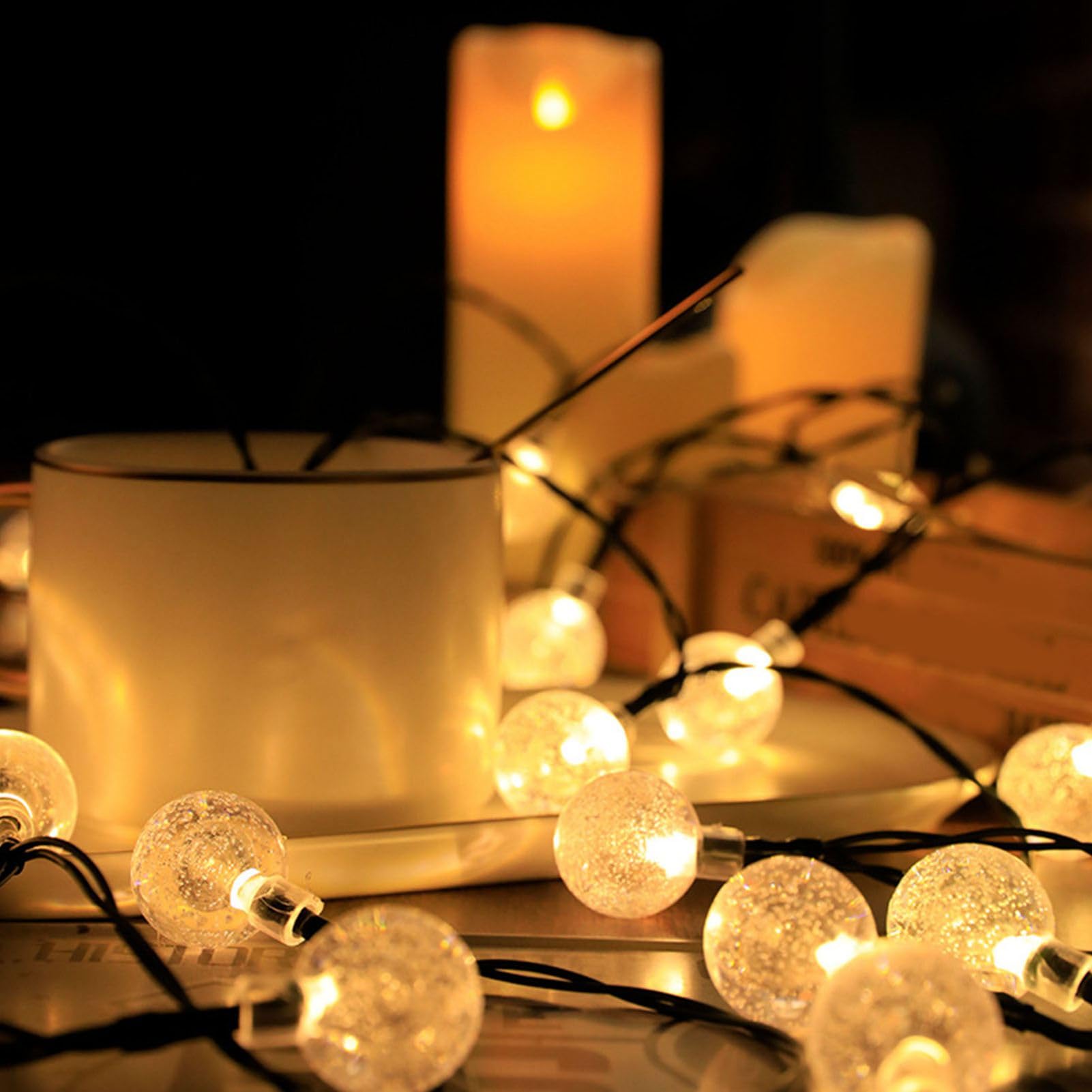 Guirnalda de Luces LED para Exterior, Interior, Festivales, Fiestas, Jardín, Patio, Impermeable, Duradera, Romántica, Vintage, 10M 100 Leds (100 Uds LED)