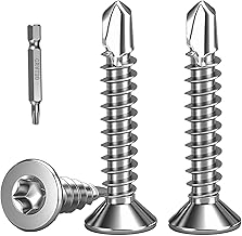 FandWay Torx Lot de 100 vis autoforeuses, M4,2 x 38 mm, à tête fraisée, à tête fraisée et autoforeuse, en acier inoxydable 410, avec 1 embout TX20