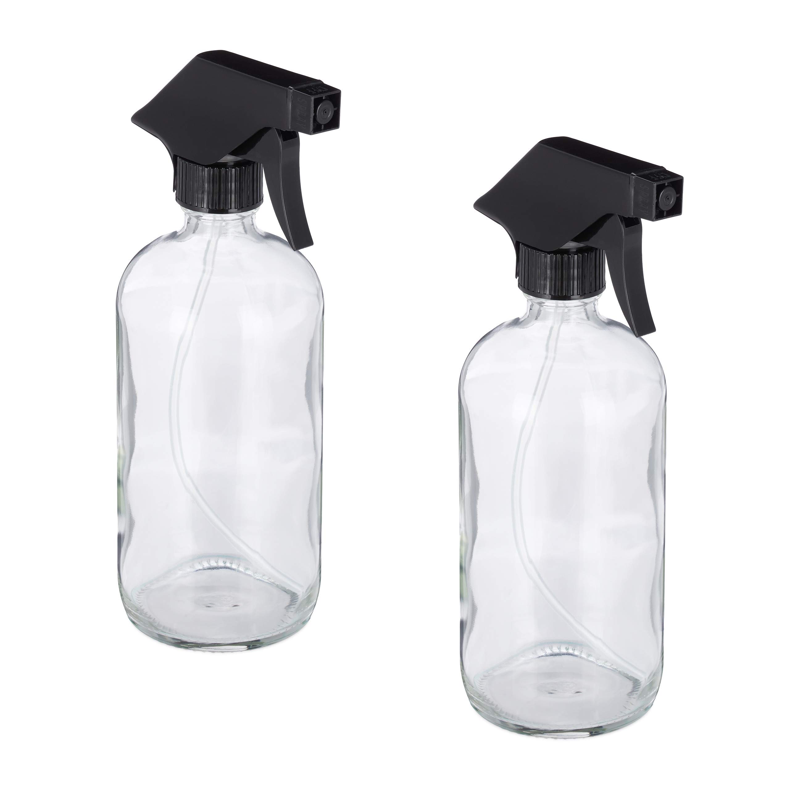 Relaxdays 8x Spruzzino Nebulizzatore, Set 500 ml Bottiglie Spray Vuote, Vaporizzatore Parrucchieri, Pulizia, Trasparente