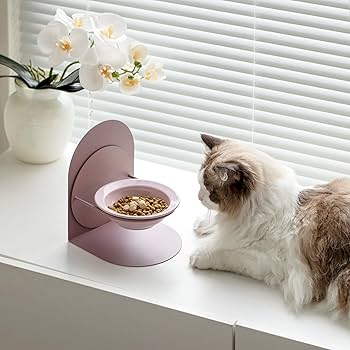 Amazon.co.jp: 陶器製猫碗 金属製スタンド 磁石調整可能 高さと
