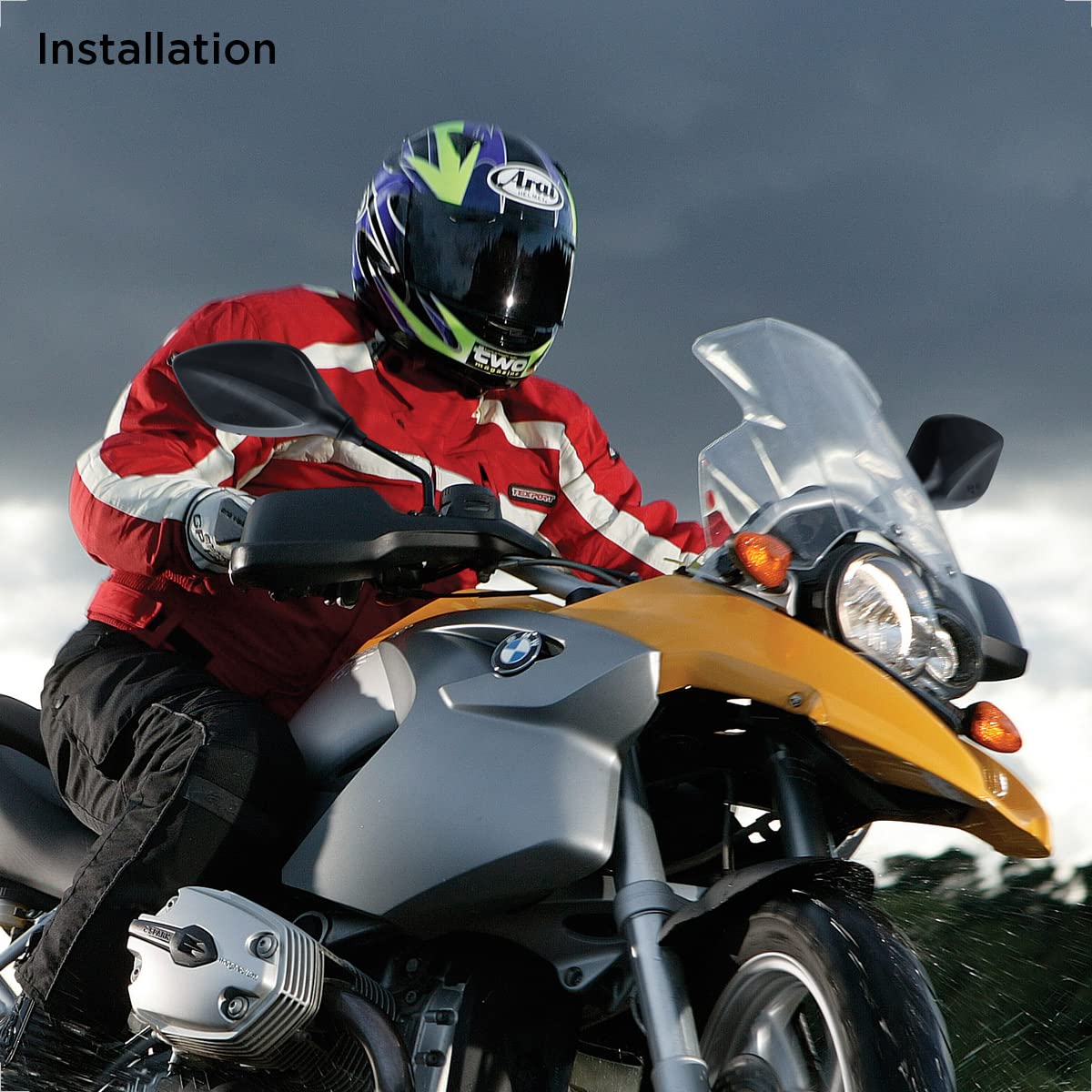 Evermotor Universal E9 Certificato Specchietti Moto Set 2x Filettatura Destra M10, 2x Filettatura Destra M8, 1x Filettatura Sinistra M10, 1x Filettatura Sinistra M8 Quad Roller ATV Moped
