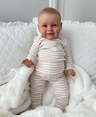 Miniatura 6 de Zero Pam Realistic Reborn Baby Dolls 24 Inch Silicone Baby Dolls Look Real Smiling Lifelike Baby Dolls with Weighted Body Real Looking Reborn