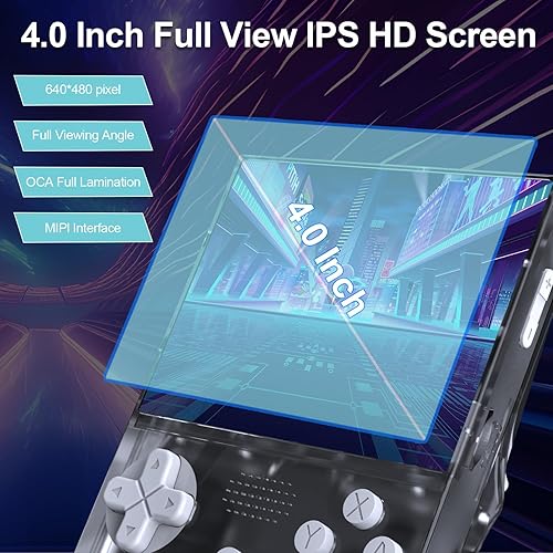 Miniatura 5 de R40S Pro+ - Consola de juegos portátil, mini consola de video retro 18000+ en 1, pantalla IPS de 3.5 pulgadas, memoria de memoria TF de 128 GB,