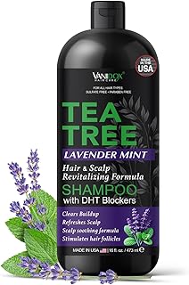 Tea Tree Lavender Mint Shampoo with 100% Pure Tea Tree Oil for Itchy, Dry Scalp - Deep Moisturizing & Cleansing - Sulfate & Paraben Free - Made in USA - 16 fl oz