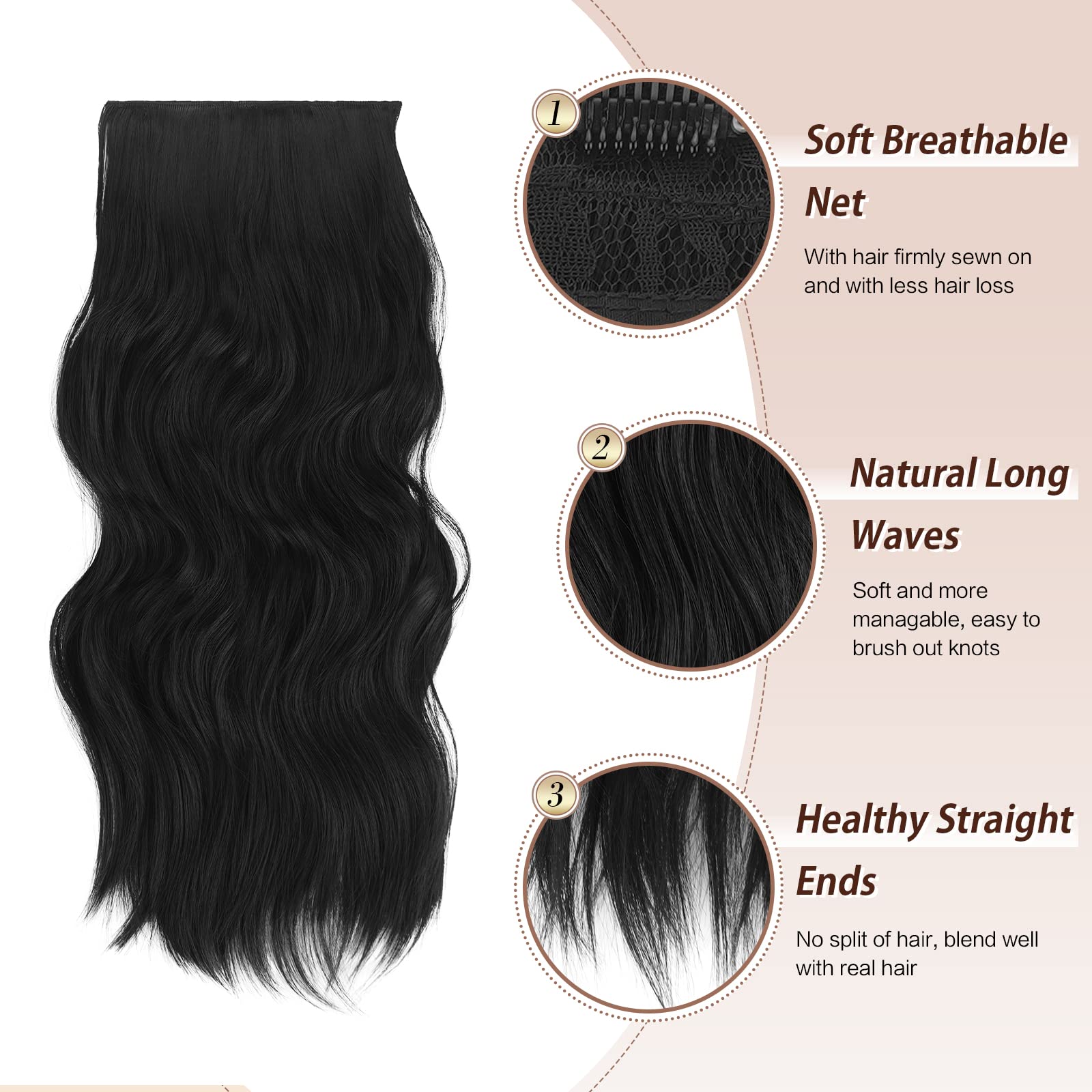 FESHFEN Clip in Hair Extensions - Image 3