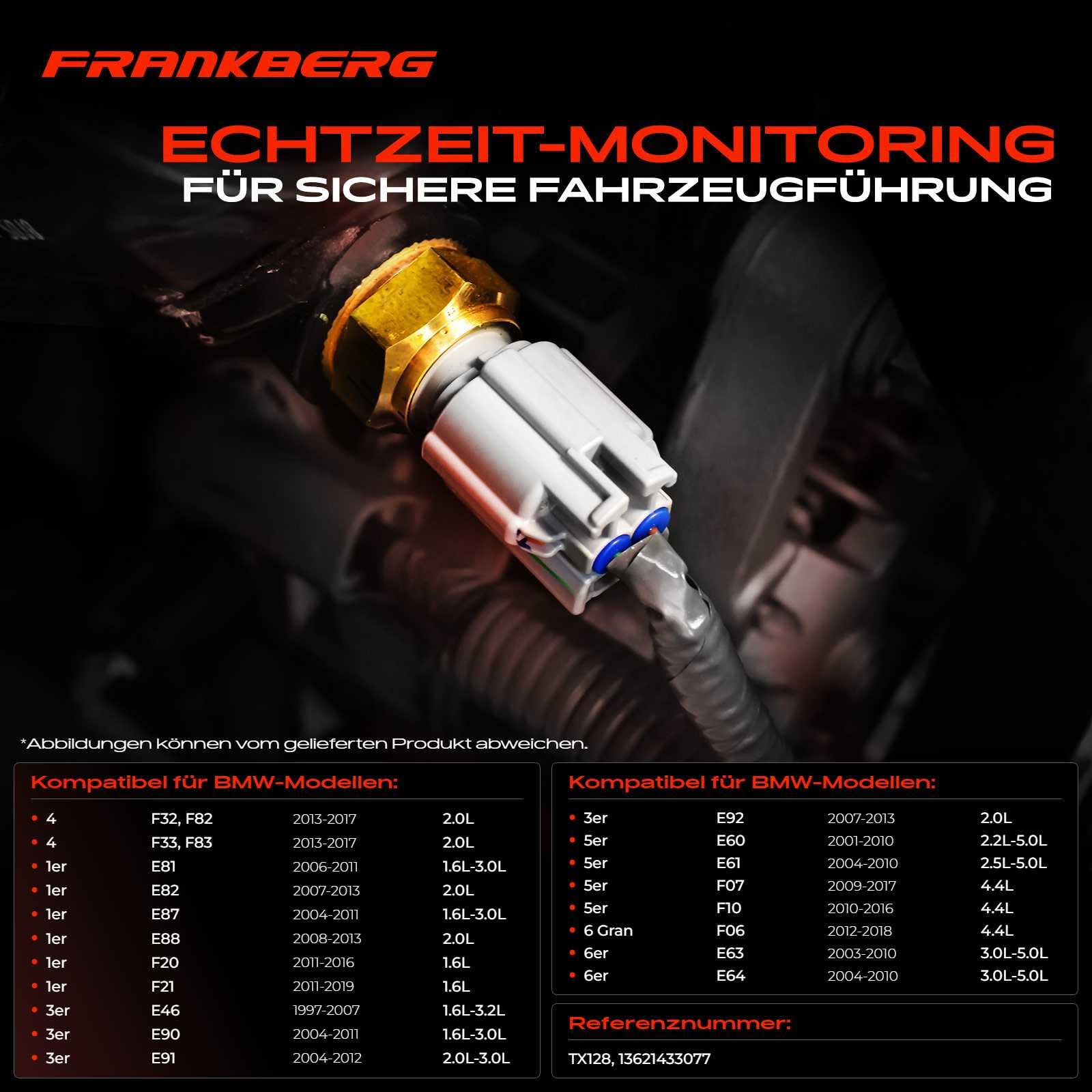 Czujnik temperatury płynu chłodzącego do 1 serii E81 E87 F20 F21 E88 E82 3 serii E46 E90 F30 F80 E46 E93 E46 E92 E91 F31 1998-Dziś 13621433077