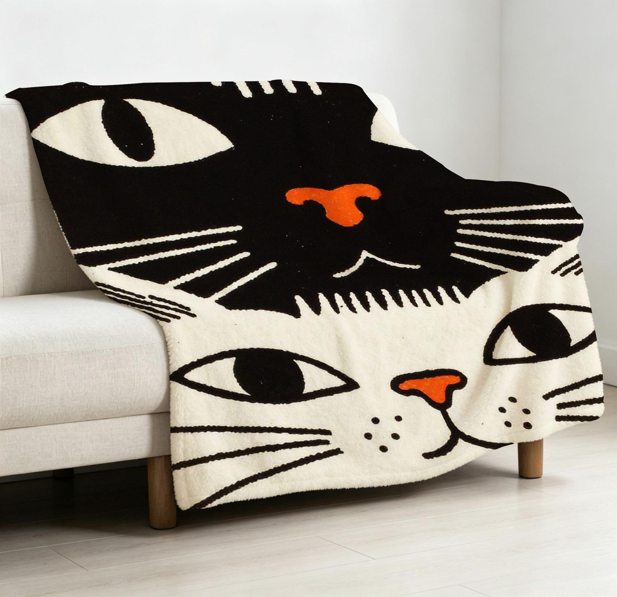 Coperta Pile Matrimoniale 240x260 cm Gatto dei Cartoni Animati, Coperta XXL Super Morbida Multiuso Come Copriletto o Plaid da Salotto, Calda e Leggera, Protezione dal Freddo, AW3132