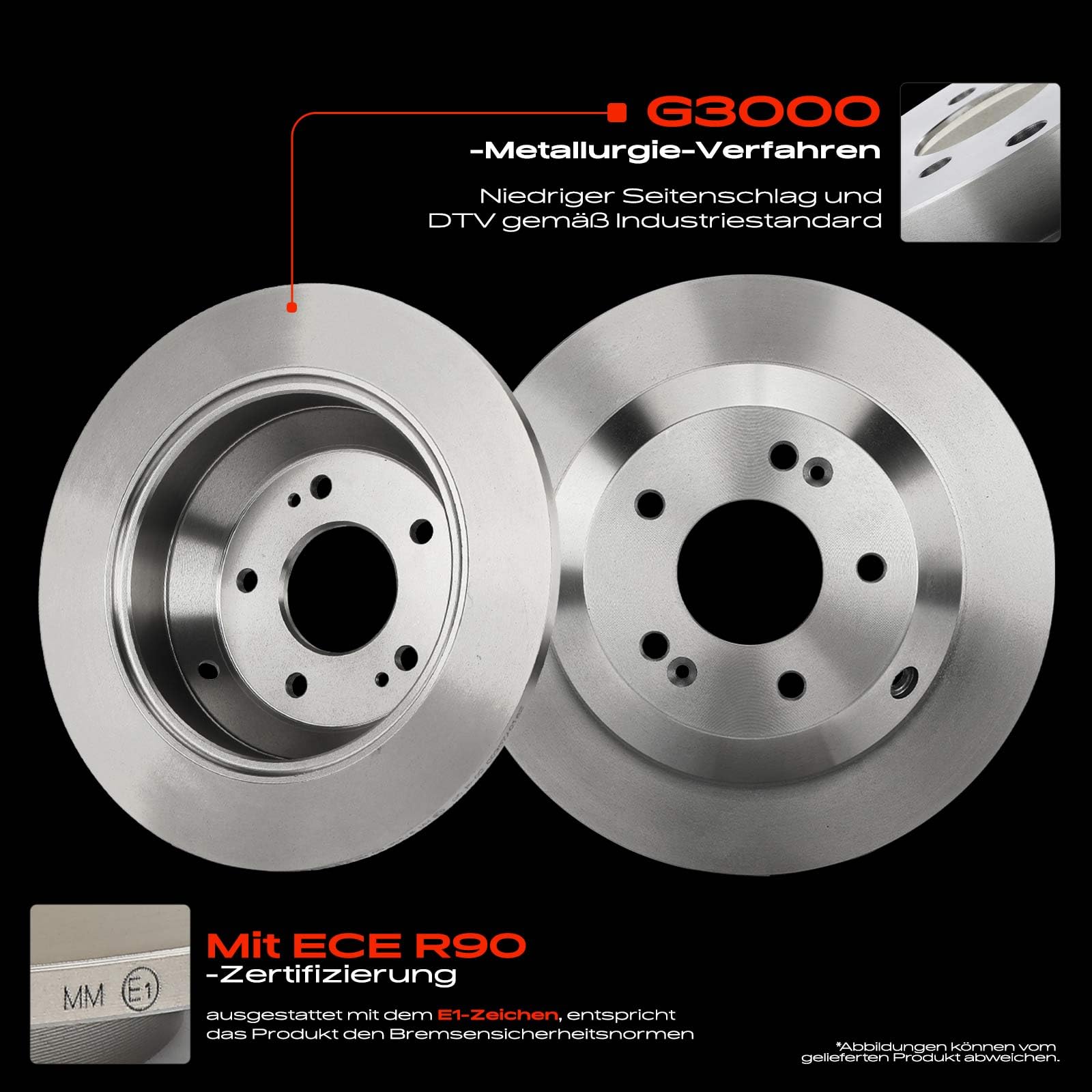 Frankberg Bremsensatz inkl. 2x Bremsscheiben + 4x Bremsbeläge Vorne Kompatibel mit Fiesta VI CB1 CCN 2008-2017 Fiesta VI Van 2009-2017 Replace# 8V512K021AB, 8V512K021AA