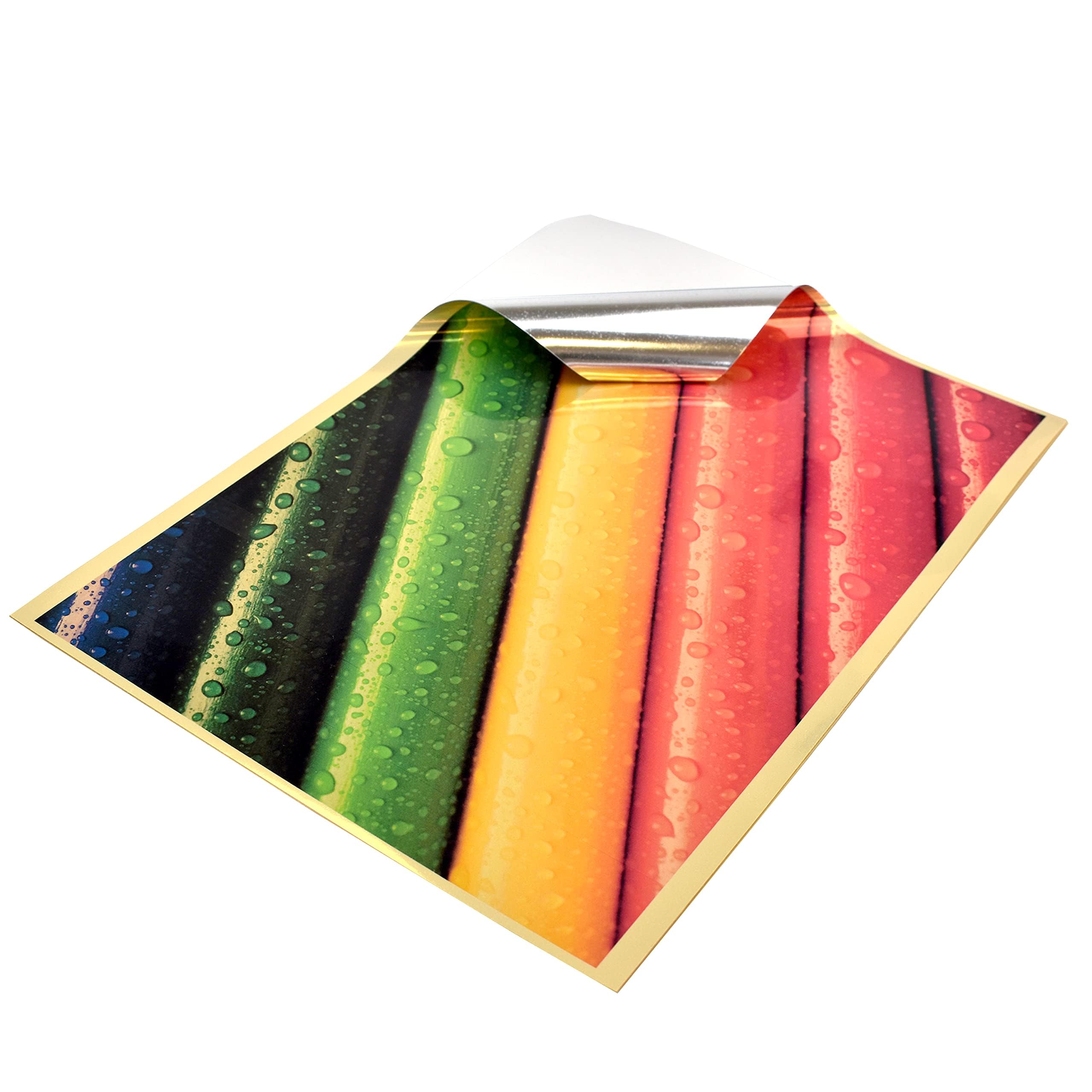 Evergreen Goods - Etichetta adesiva in vinile dorato lucido, 80 fogli A4, impermeabile, stampabile, autoadesiva, compatibile con Cricut e Silhouette