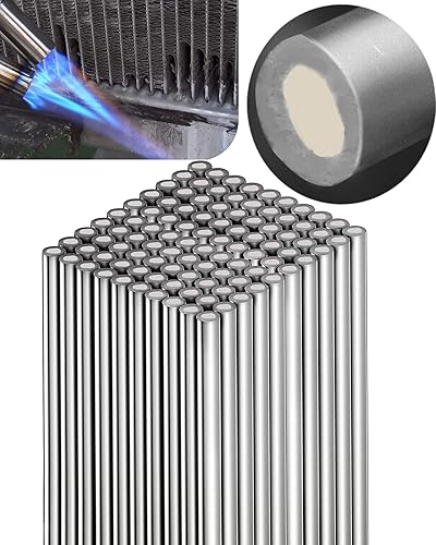100 unidades de alambre de soldadura de núcleo de flujo para aluminio, varilla de soldadura con núcleo de flujo de baja temperatura que hace reparar